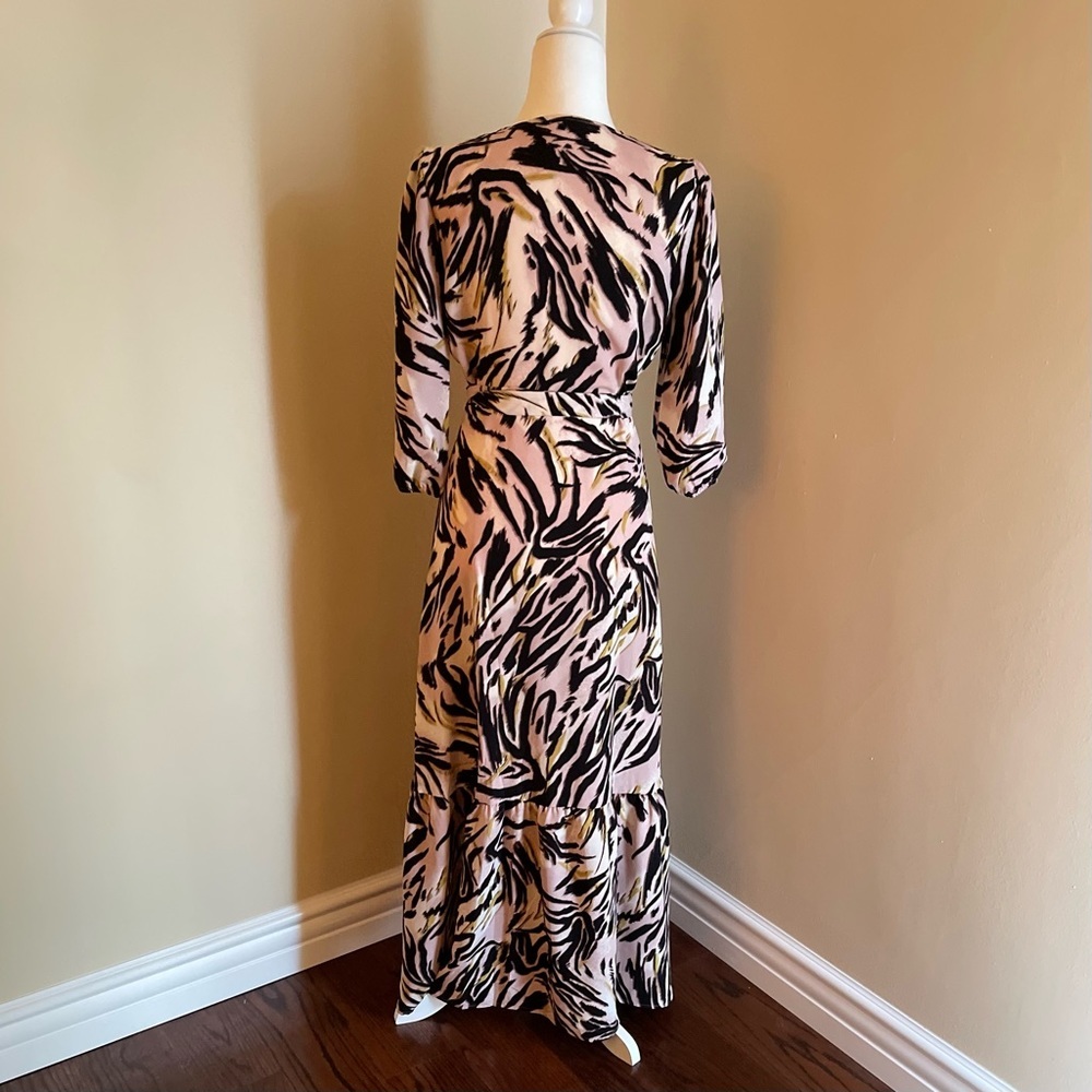 Bar III Zebra Print Maxi Wrap Dress - Picture 5 of 12